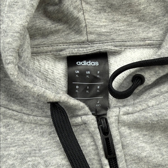 Adidas Heather Gray Zip-Up Hoodie with Black Accents - Picture 2 of 9